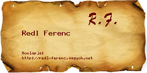 Redl Ferenc névjegykártya